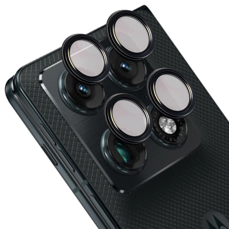 Glas für die Kamera für Motorola Razr Fold, Bizon Glass Snap Lens, 1 Set, Schwarzer Rahmen