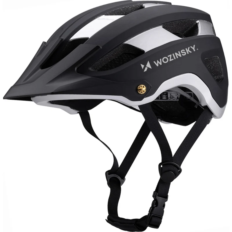 Rennradhelm MTB- Fahrradhelm Wozinsky HT-001V L,58-62 cm, Schwarz-silbern