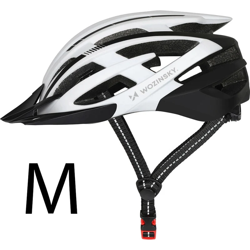 MTB- Fahrradhelm Wozinsky HT-28VCB mit abnehmbarem Schirm M, 54-57 cm, Schwarz und weiß
