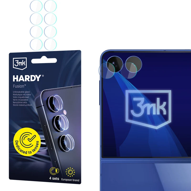 4x Hybridglas Kameraschutz für Linsen für Galaxy Z Flip8, 3mk Hardy Fusion Lens Protection