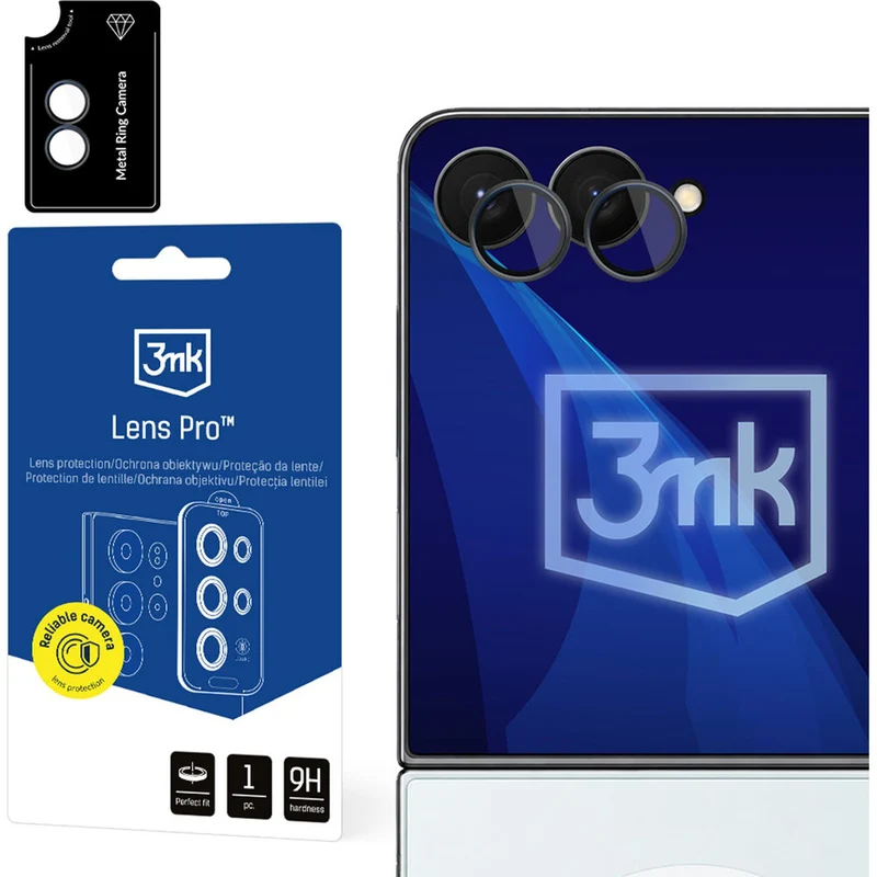 Objektivschutz für Galaxy Z Flip8, 3mk Lens Protection Pro, Schwarz