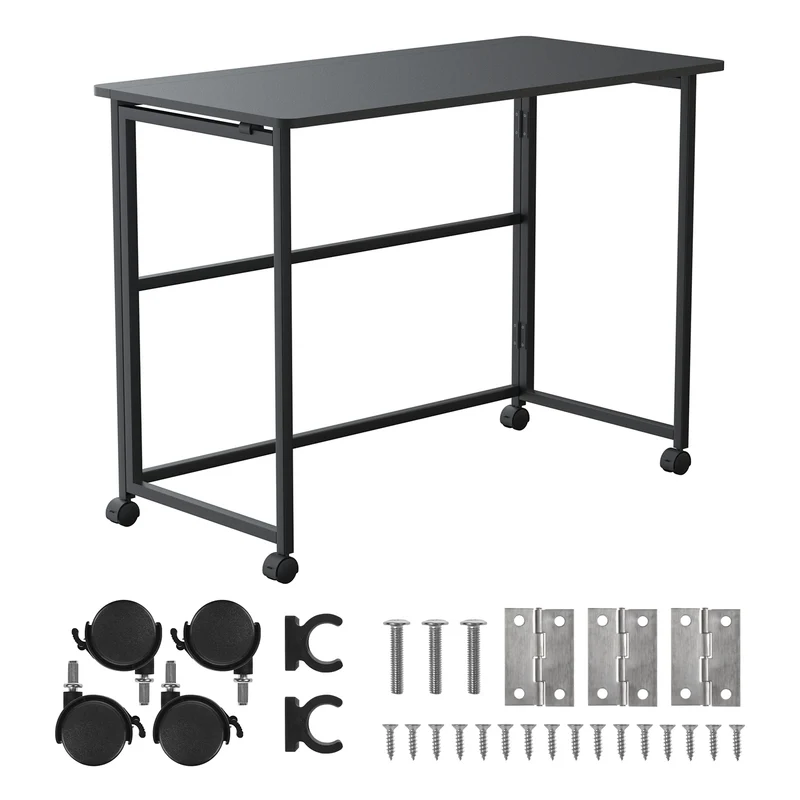 Maclean Klapptisch, schwarz, mobil, Platte 100x50cm, max. 50kg, MC-1250 B