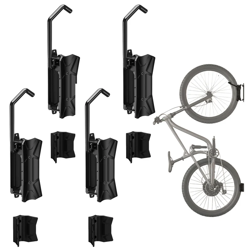 Maclean Fahrradhalterung / Wandhalterung, max. Tragkraft 35 kg, Neigungswinkel einstellbar, Stahl, MC-171, 4 Stück