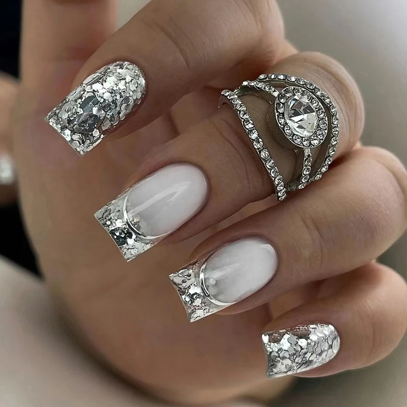 Luxus Glitter Ombre Nagelkunst Karnz